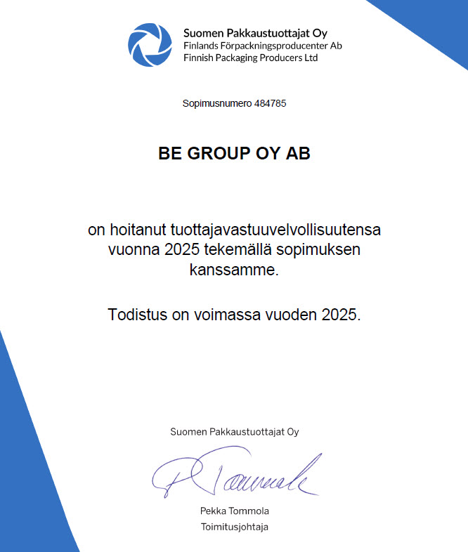 Tuottajavastuutodistus